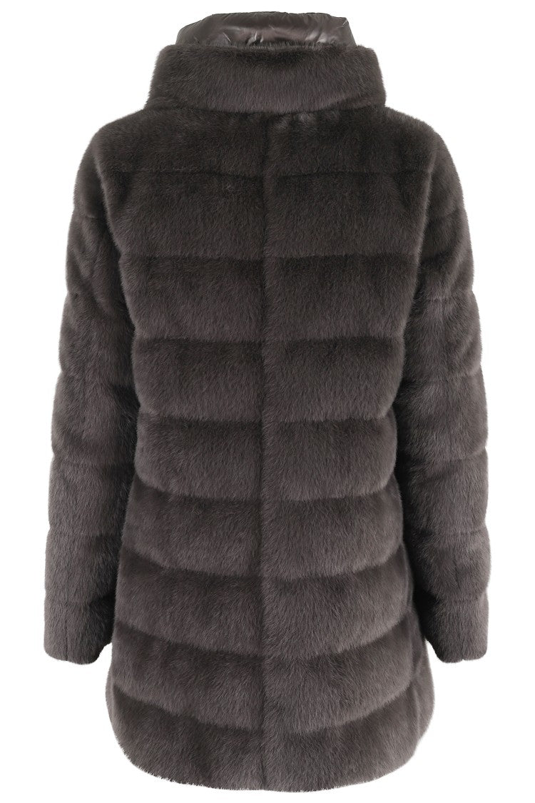 Herno A-Shape In Faux Fur Jacket