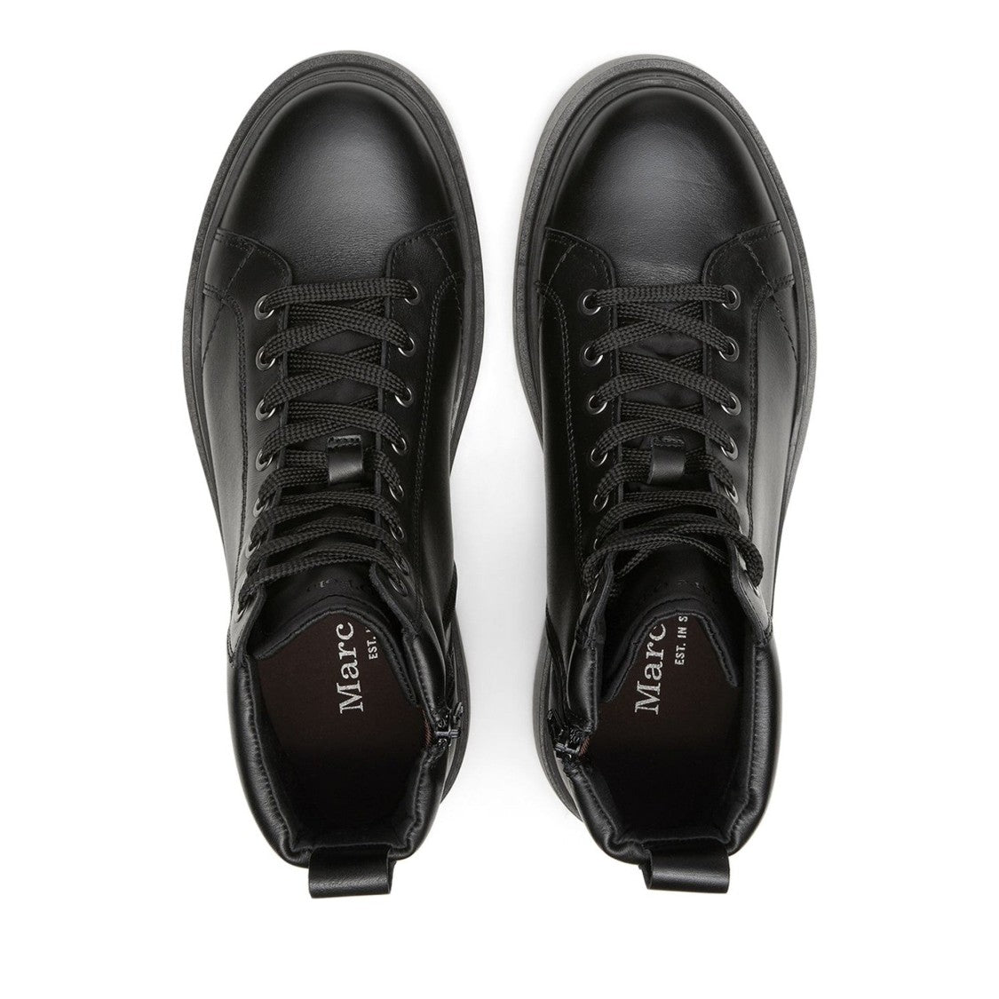 Marc O'polo Black Algot 6A Leather Lace-Up Side Zip Boots