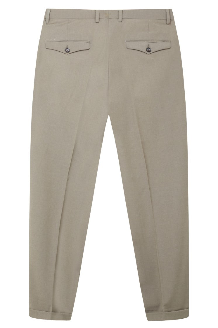 Gazzarrini X Michele Franzese Beige Wool Blend Suit With Double-Breasted Blazer