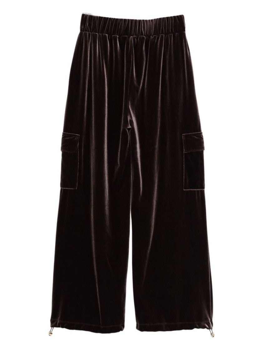 Liu Jo Wide-Leg Brown Trousers With Flap Pockets