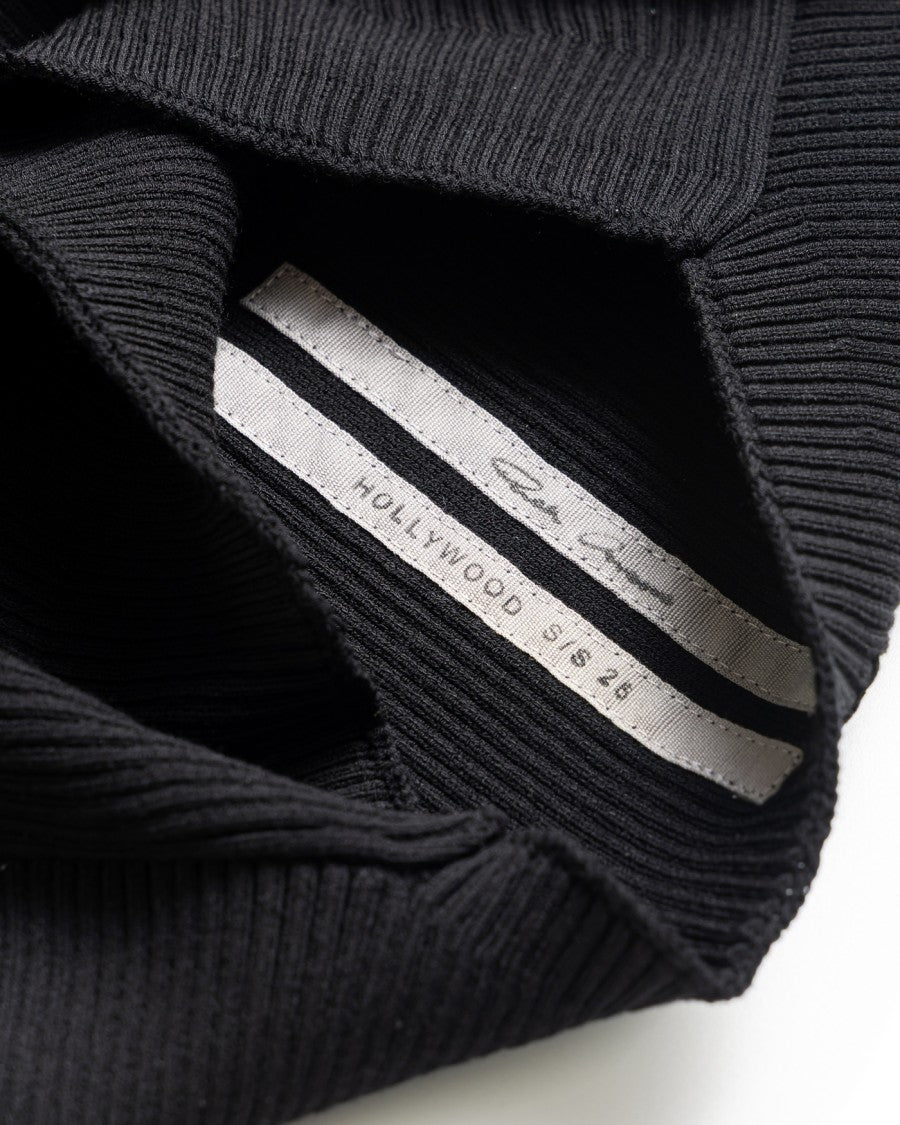 Rick Owens Ribbed Asymmetrical Top With High Collar