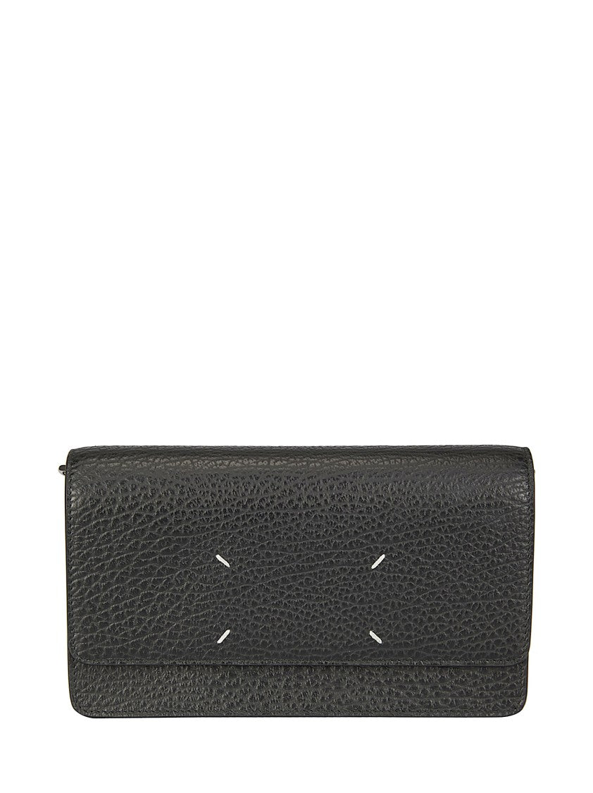 Maison Margiela Rough Leather Wallet Bag With Chain Detail