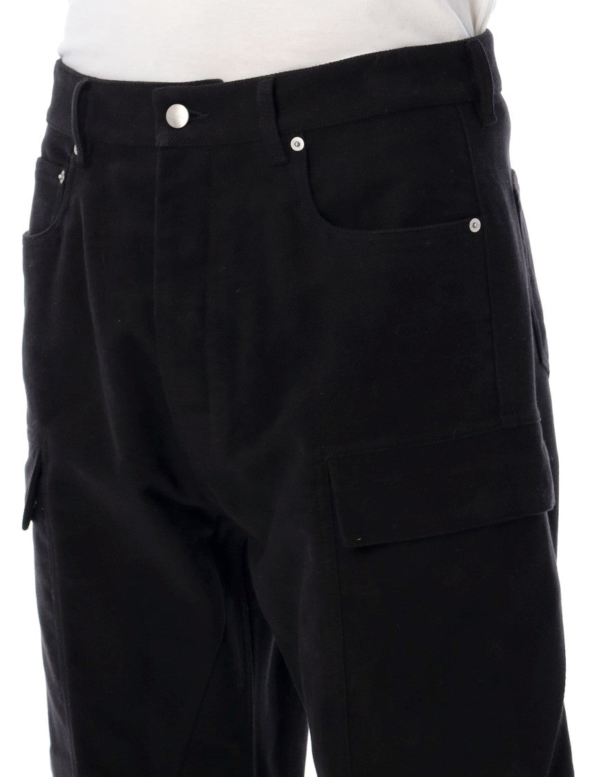 Rick Owens Relaxed Fit Black Double Cargo Jeans
