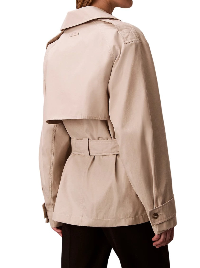 Calvin Klein Mid-Length Double-Breasted Cotton Trench Coat