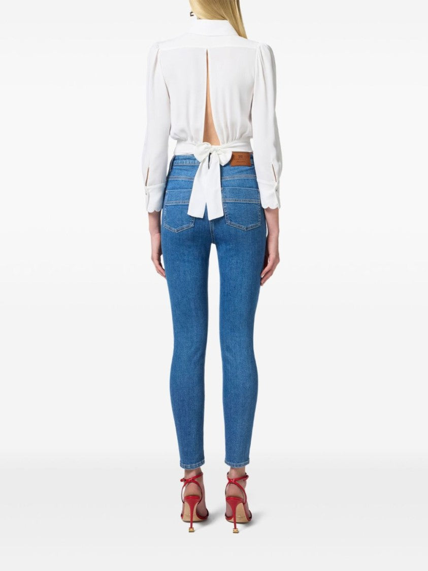 Elisabetta Franchi Elegant White Shirt With Rear Tie