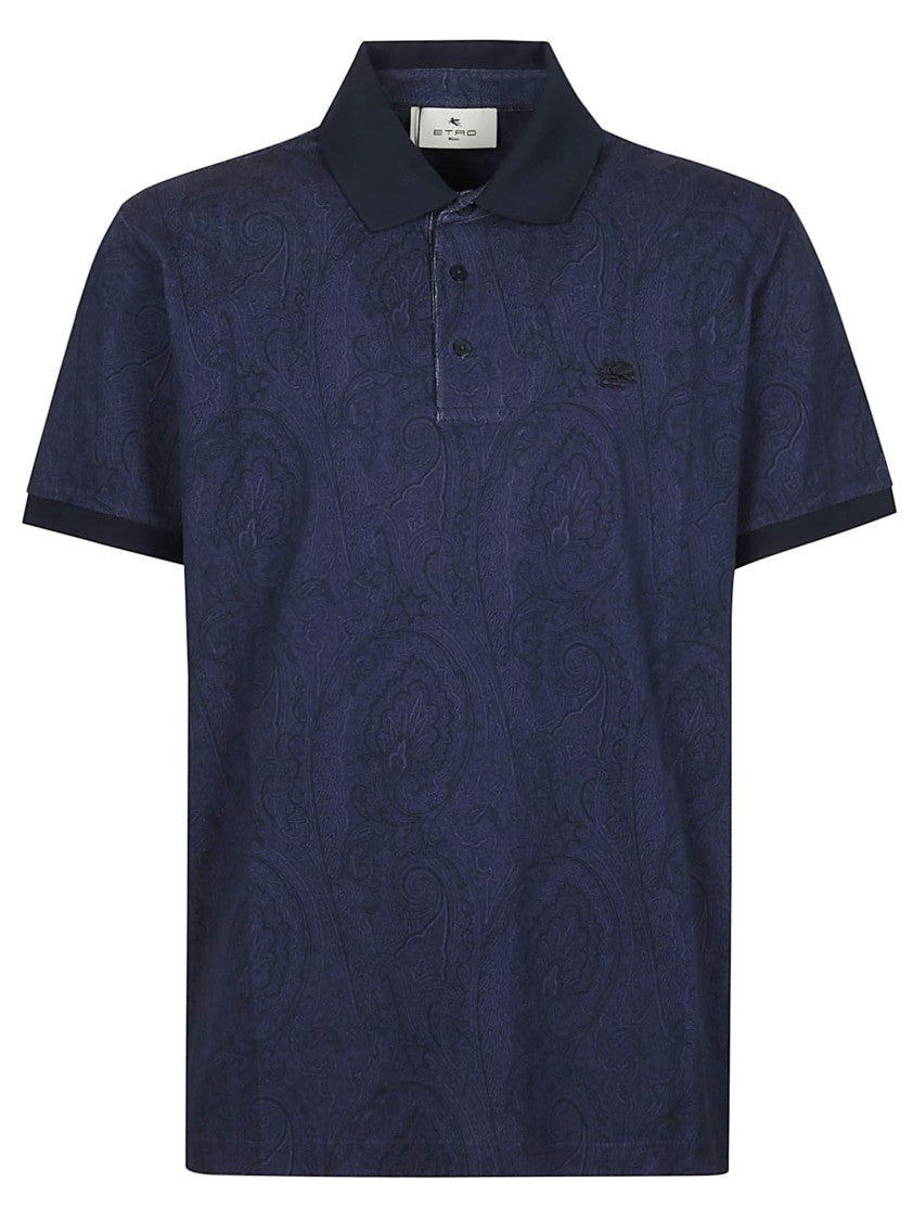 Etro Roma Cotton Paisley Polo Shirt