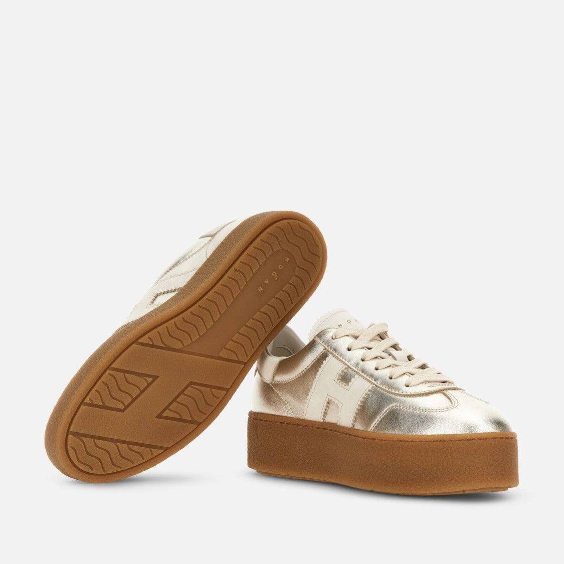 Hogan Metallic Platform Gum-Sole Sneakers
