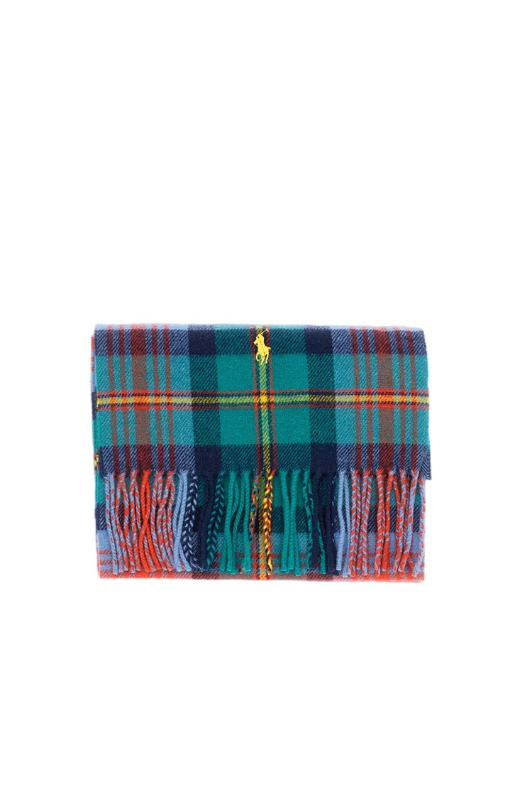 Polo Ralph Lauren Multicolor Tartan Wool Fringed Scarf