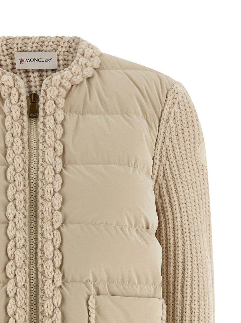 Moncler Quilted Wool And Goose Feather Padded Cardigan