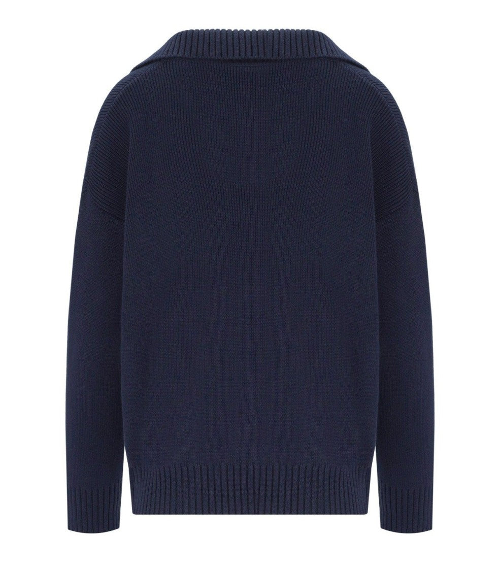 Max Mara Saloon Blue Polo Sweater