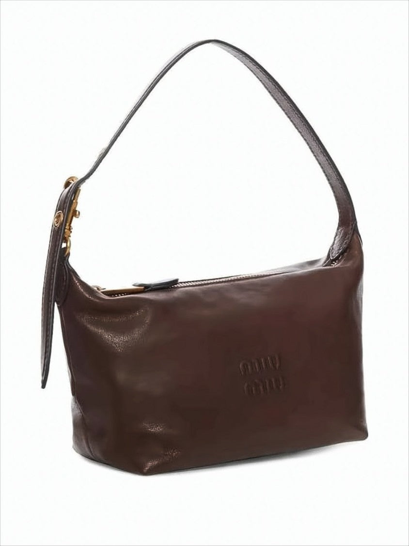 Miu Miu Rectangular Leather Clutch With Gold-Tone Hardware