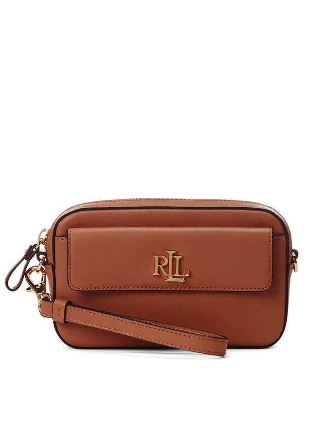 Lauren Ralph Lauren Sleek Tan Leather Wristlet Pouch