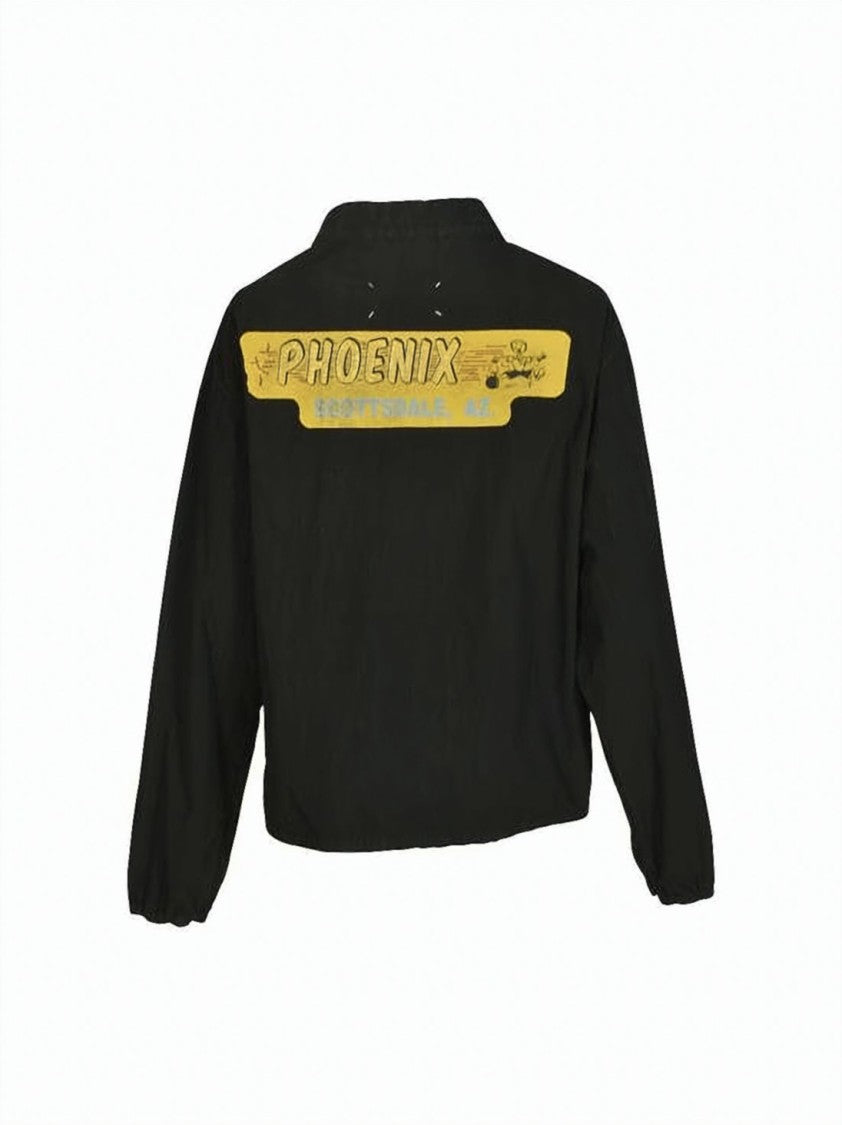 Maison Margiela Black Relaxed Fit Jacket With Graphic Prints