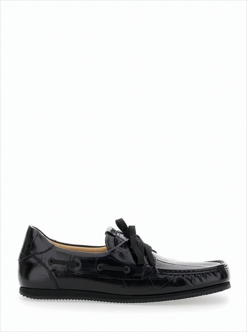 Jacquemus Calf Leather Loafers With Crocodile Texture