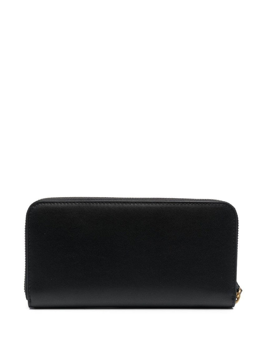 Pinko Smooth Black Leather Taylor Zip-Around Wallet