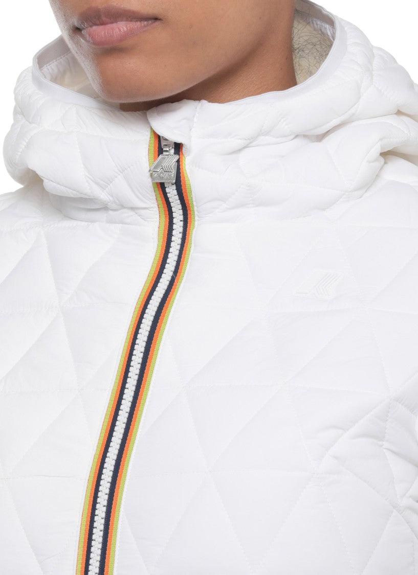 K-Way White Lil Diamond Quilted Jacket