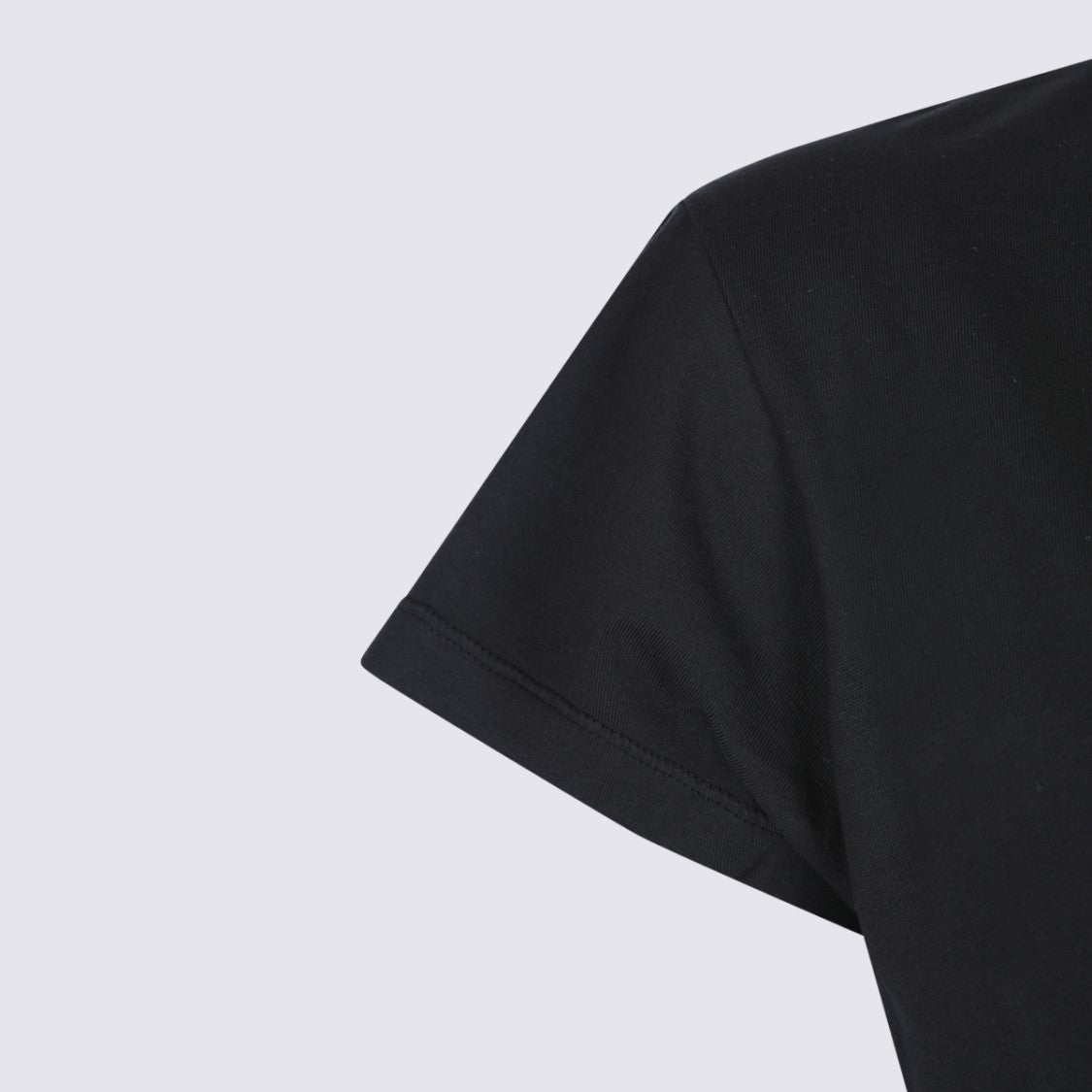 Mm6 By Maison Margiela Black Cotton Logo Patch T-Shirt