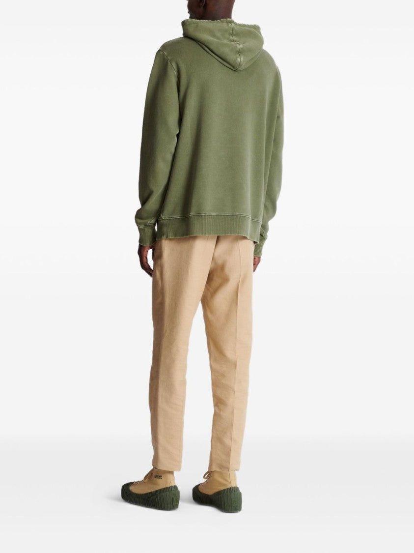 Balmain Olive Green Pouch Pocket Sweatshirt