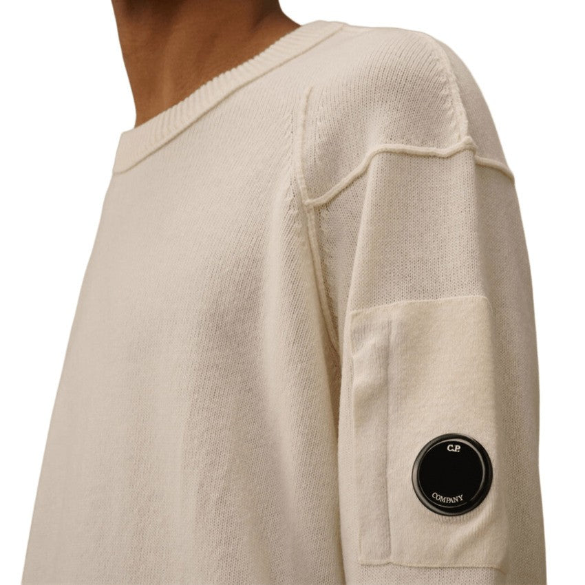 C.P. Company Crewneck Lambswool Sweater With Iconic Lens Detail