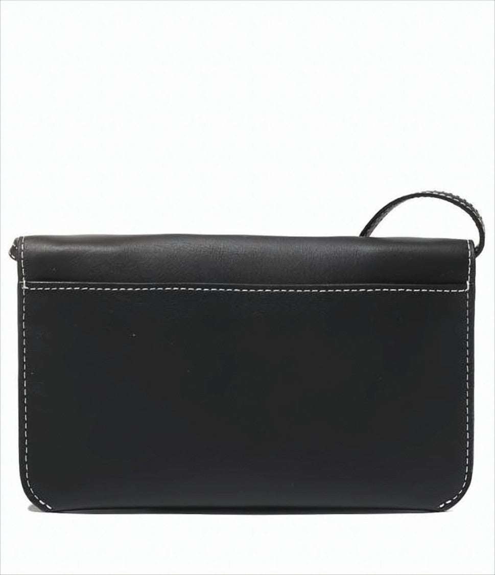 J. W. Anderson Rectangular Black Crossbody Bag With Gold Chain Detail