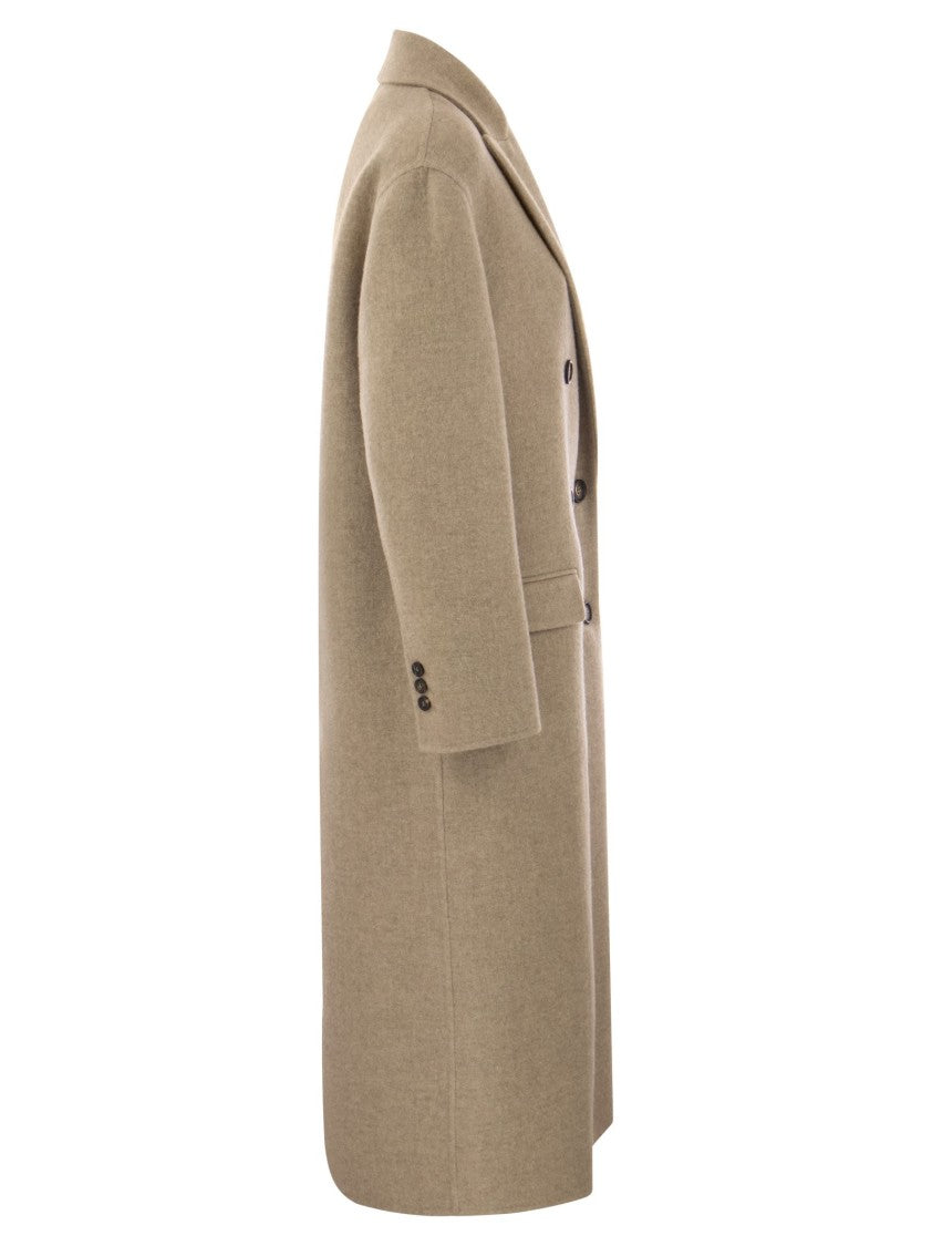 Brunello Cucinelli Double-Breasted Coat In Cashmere Cloth