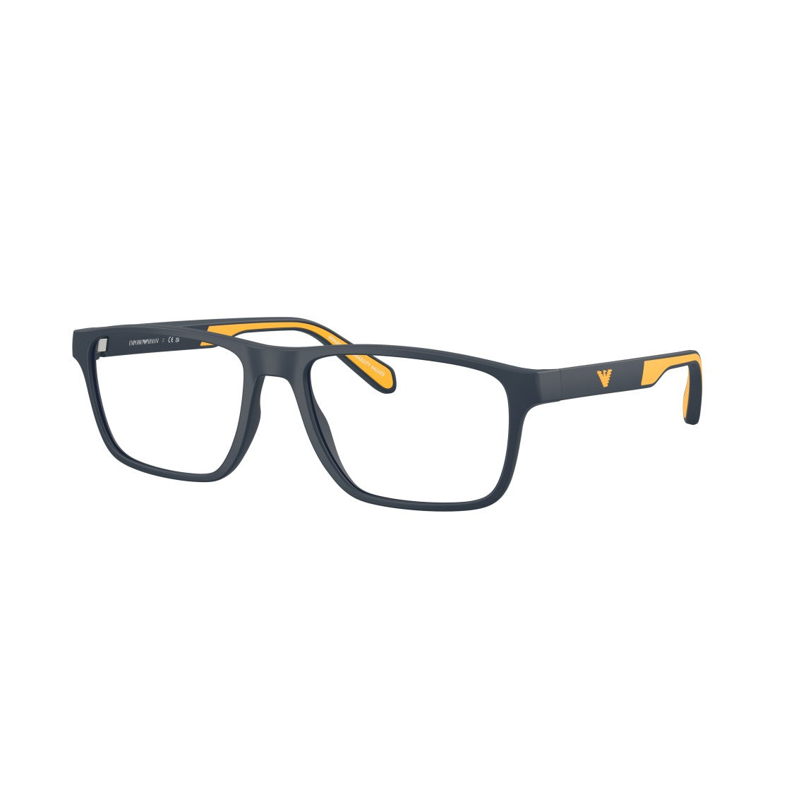 Emporio Armani 0Ea3233 Rectangular Eyeglass Frames In Matte Black With Vibrant Accents