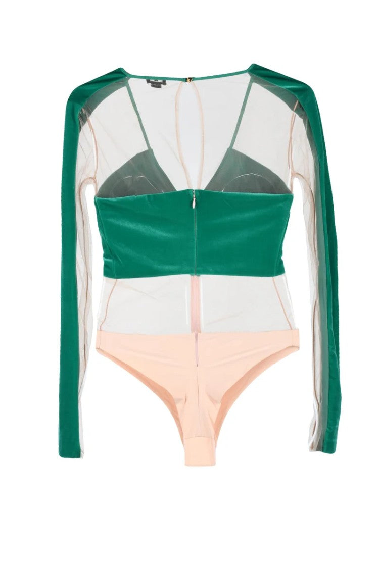 Elisabetta Franchi Polyester Stretch Bodysuit - Green