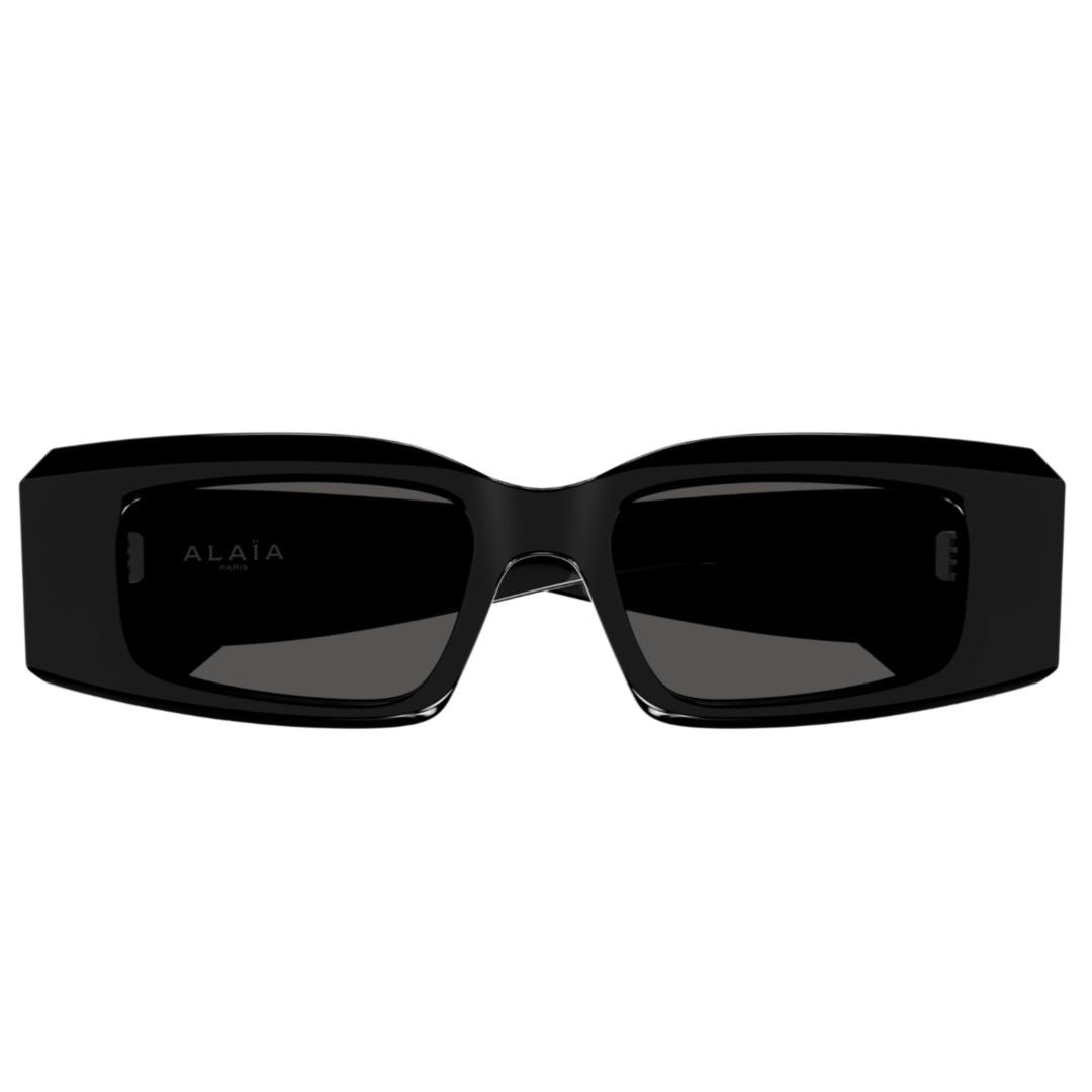 Azzedine Alaïa Bold Black Rectangular Sunglasses With Wide Temples