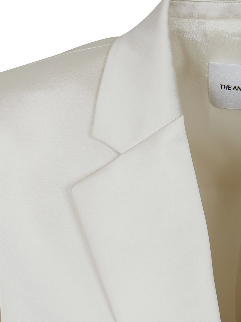 The Andamane Oversized Satin Peak Lapel Blazer