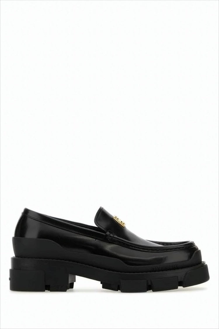 Givenchy Black Leather Loafers With Chunky Rubber Sole And Gold-Tone Logo