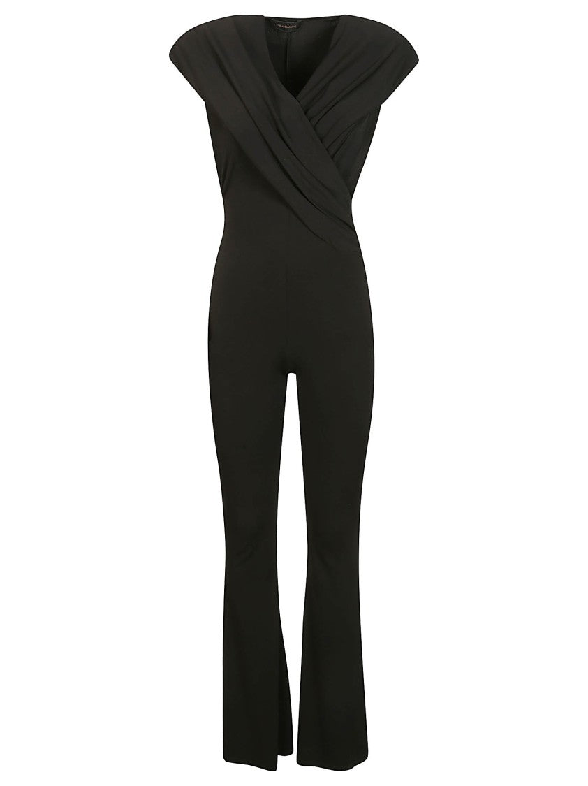 The Andamane Off-The-Shoulder Black Jumpsuit With Draped Bodice