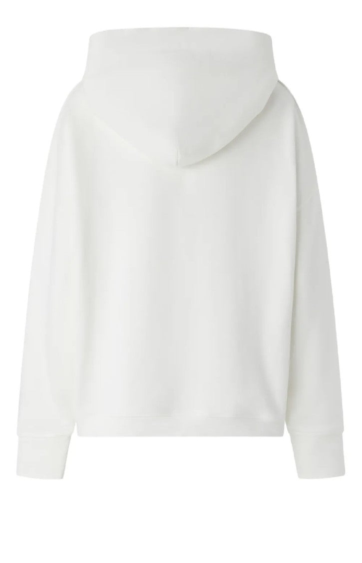 Pinko Hooded White Cotton Makamba Sweatshirt