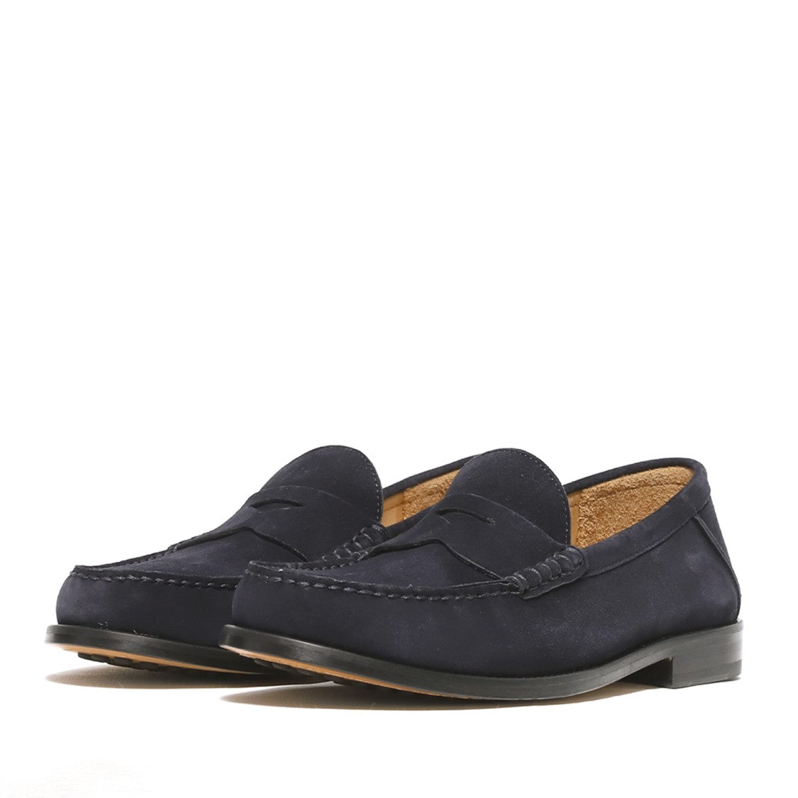 Rossano Bisconti Moccasin In Soft Navy Blue Suede