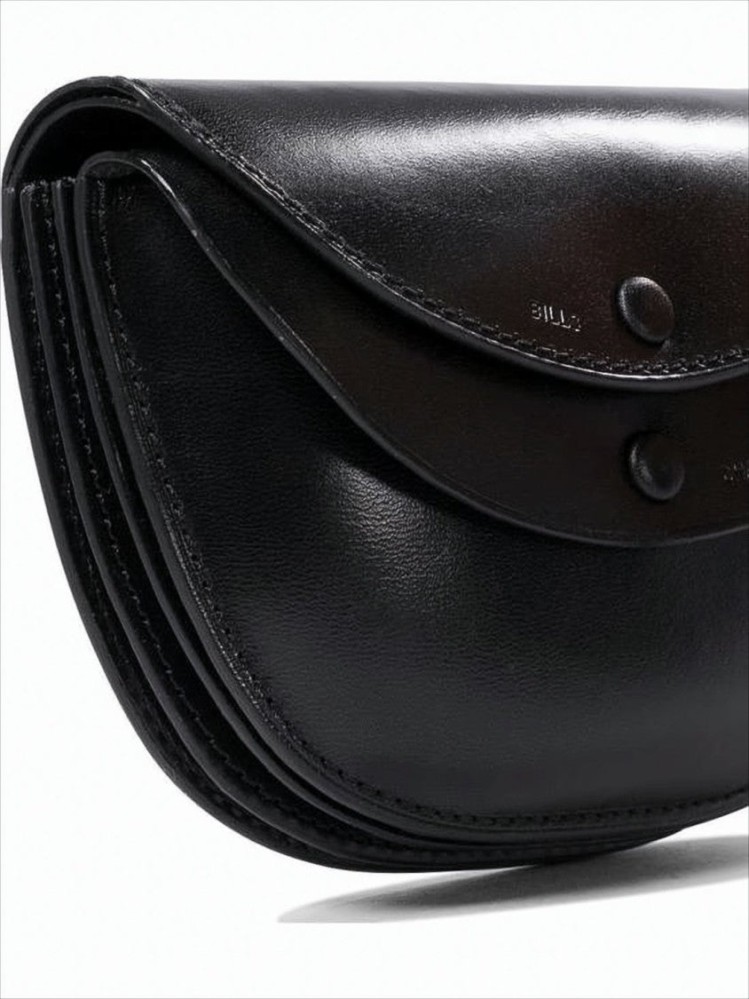 Kaptain Sunshine Black Cowhide Leather Crossbody Bag
