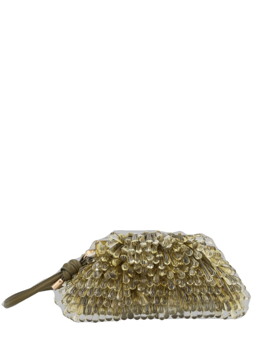 Cult Gaia Compact Gold Crossbody Bag With Textured Surface