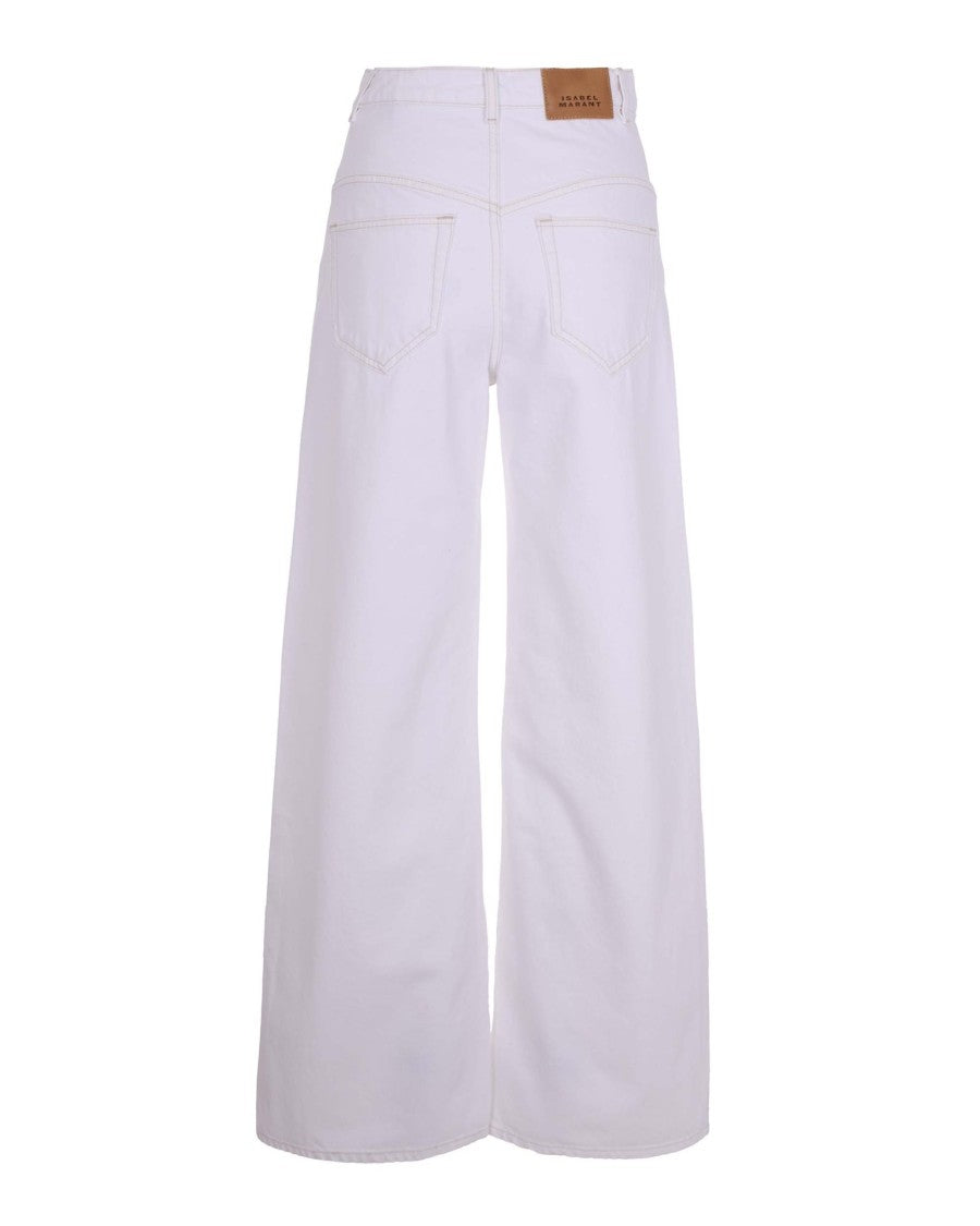 Isabel Marant High-Waisted Wide-Leg Cotton Denim Jeans