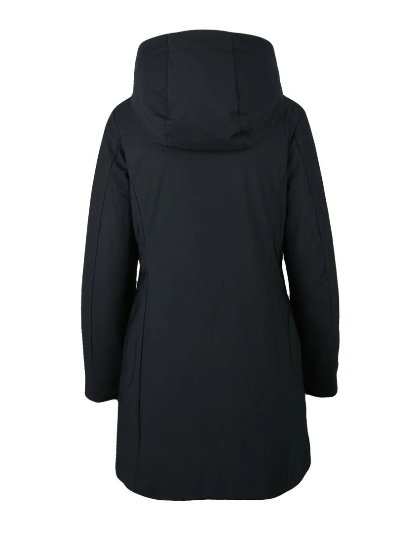 Bomboogie Black Hooded Padded Nylon-Blend Parka