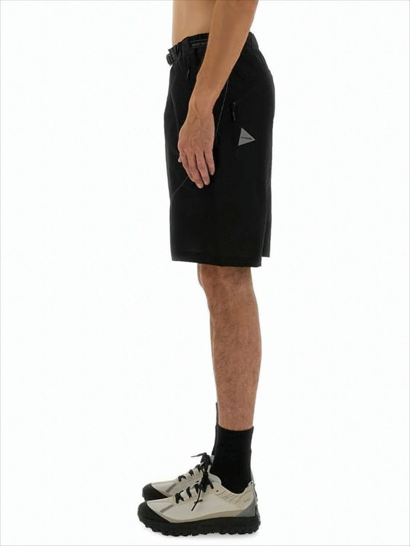 And Wander Mid-Thigh Length Black Shorts With Adjustable Belt