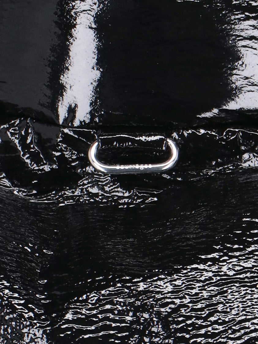 Courrèges Crop Vinyl Puffer Jacket – Black