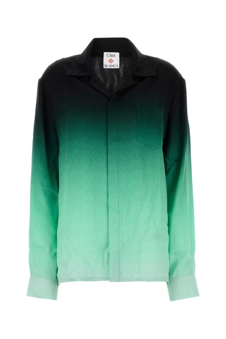 Casablanca Gradient Silk Shirt With Classic Collar