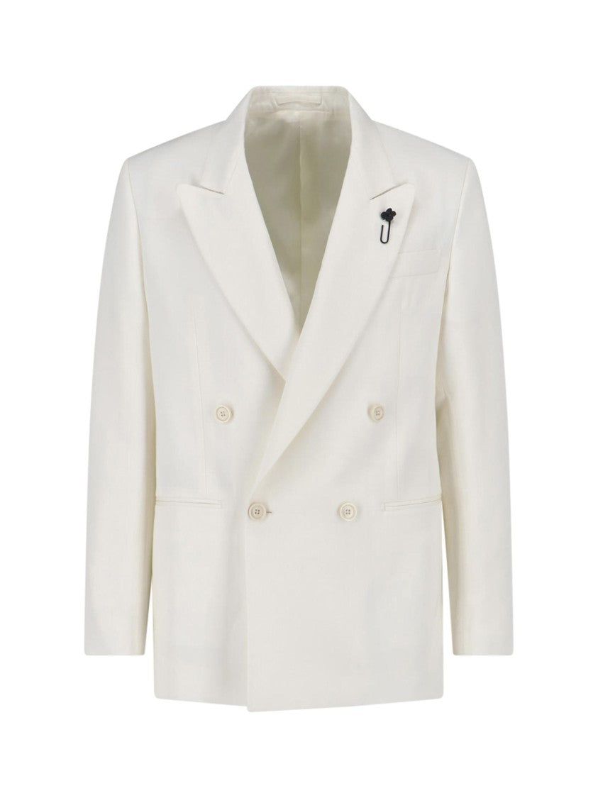 Lardini Double-Breasted White Jacket