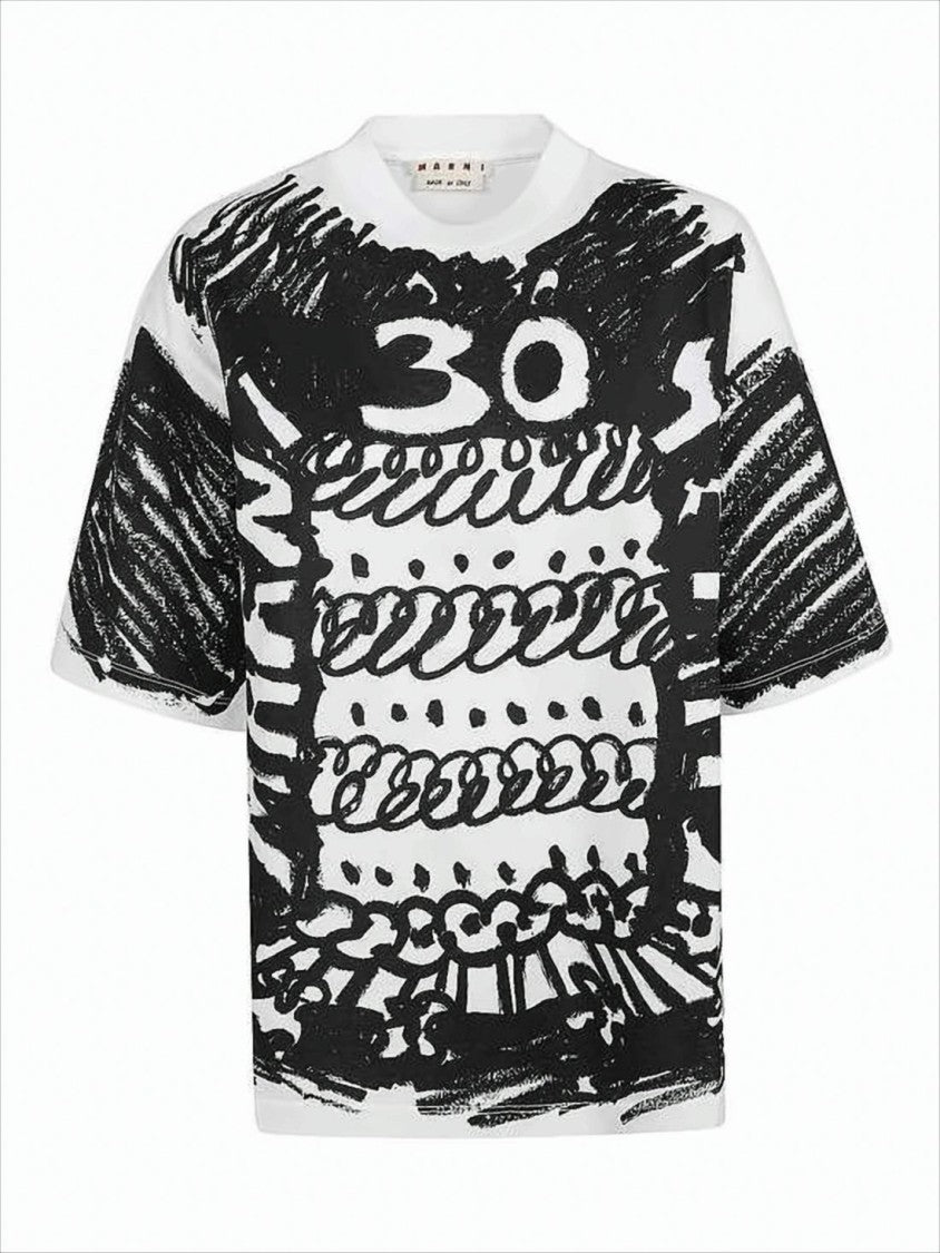 Marni Short-Sleeved T-Shirt With Abstract Graphic Print