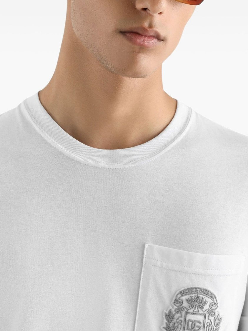 Dolce & Gabbana Classic Crewneck T-Shirt With Embroidered Emblem