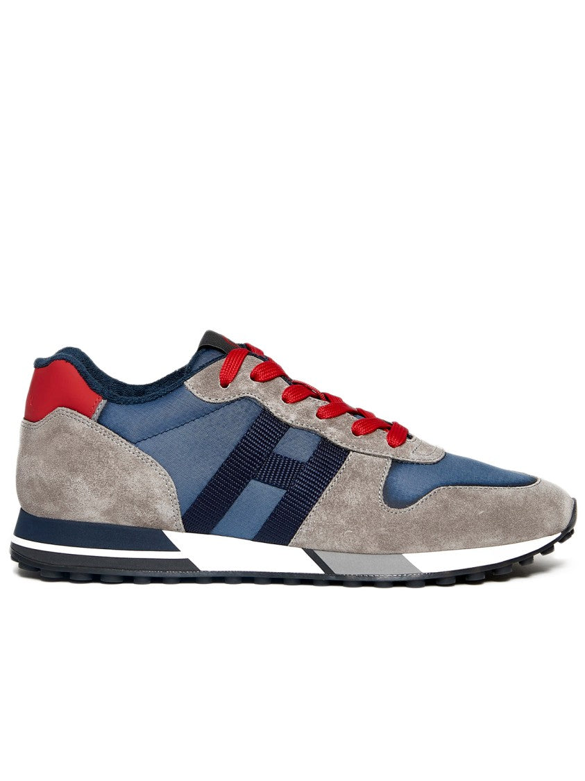Hogan Gray Suede And Denim Fabric Sneaker
