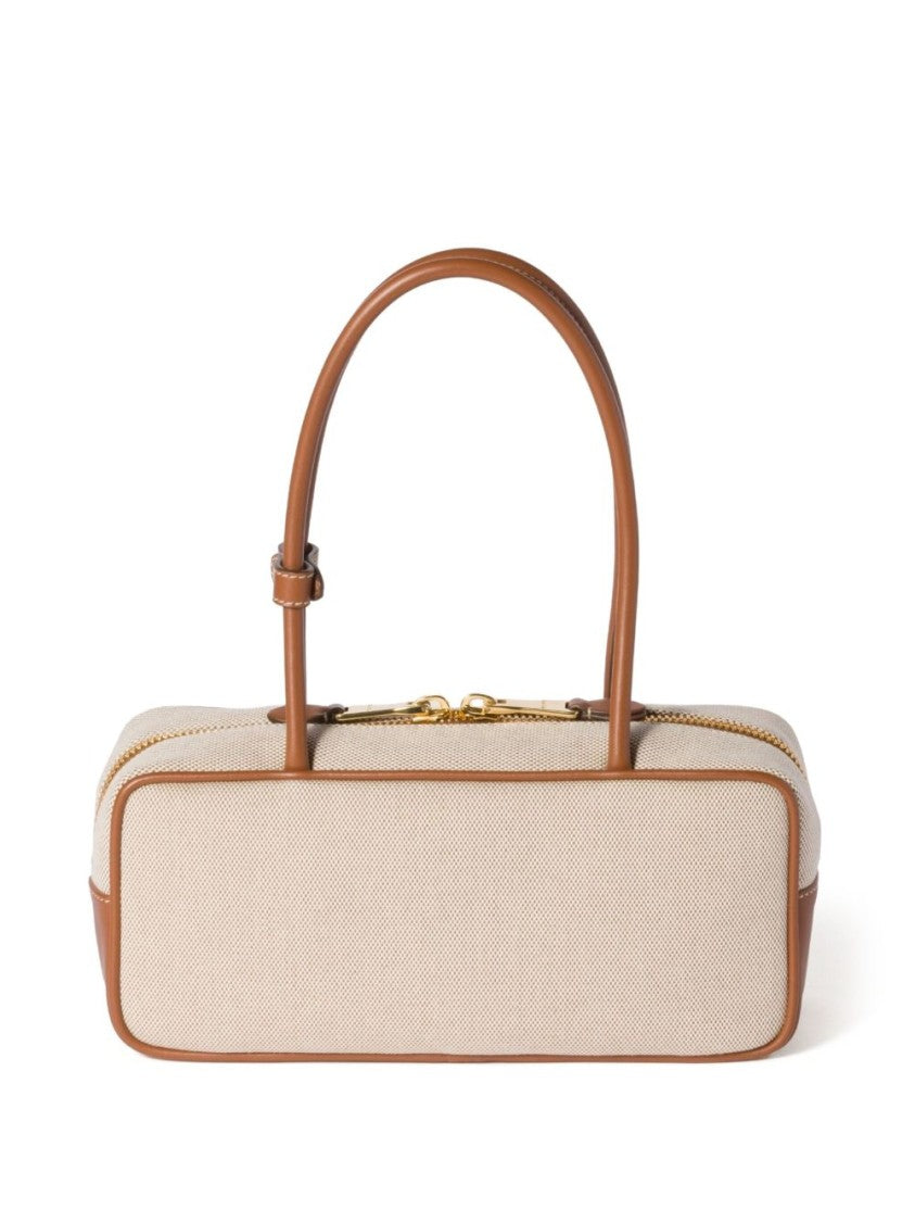Miu Miu Beige Beau Canvas Leather Shoulder Bag