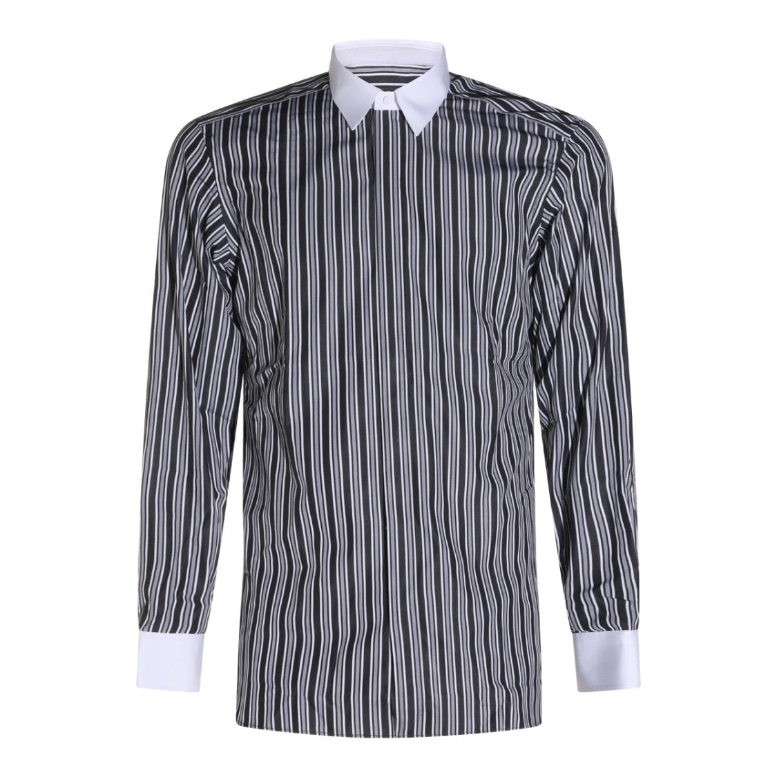 Tom Ford Vertical Striped Formal Shirt With Contrasting White Collar