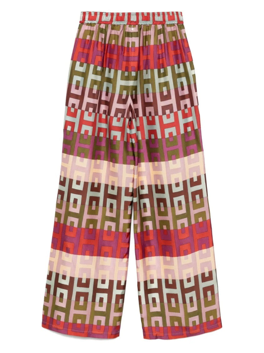 Lorena Antoniazzi Red Silk Trousers