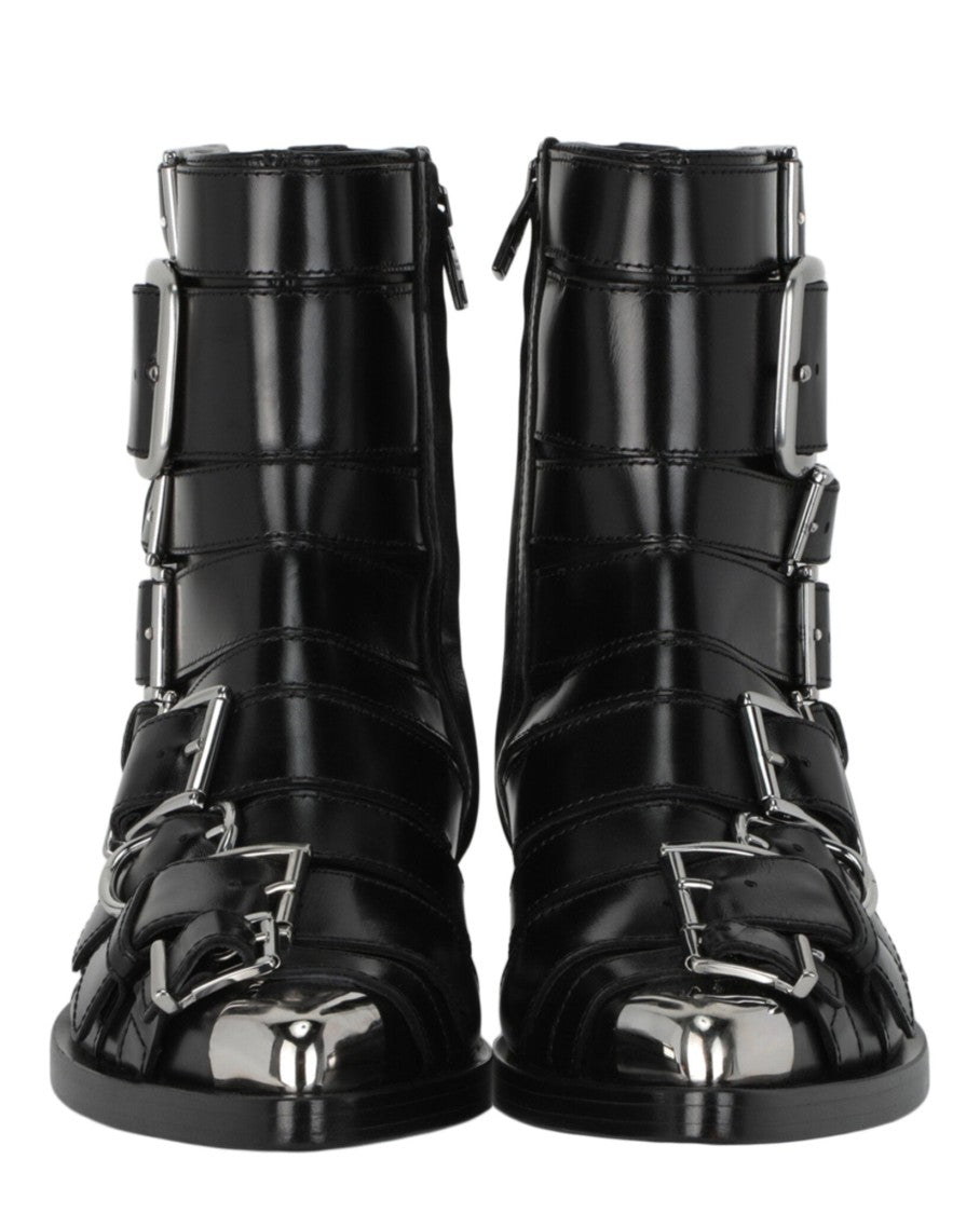 Alexander Mcqueen Strappy Punk Ankle Boots