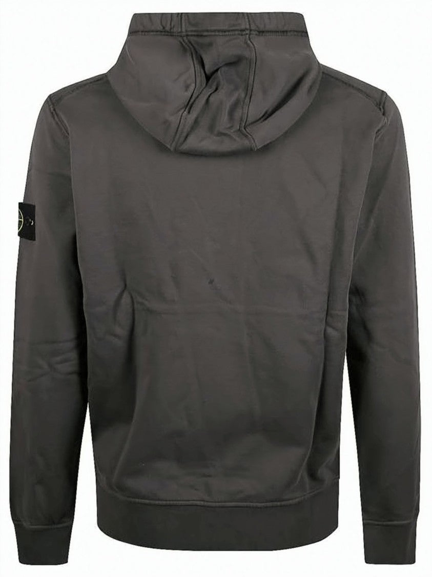 Stone Island Muted Dark Grey Stone Island Hoodie With Embroidered Patch