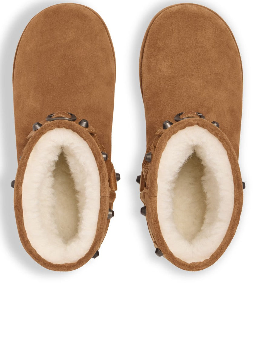 Balenciaga Alaska Brown Suede Shearling Boots